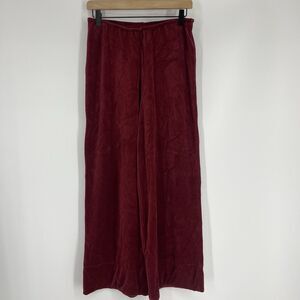 Gudrun Sjoden crimson velvet corduroy M/L
 Wide Leg Cropped Pull On Stretch